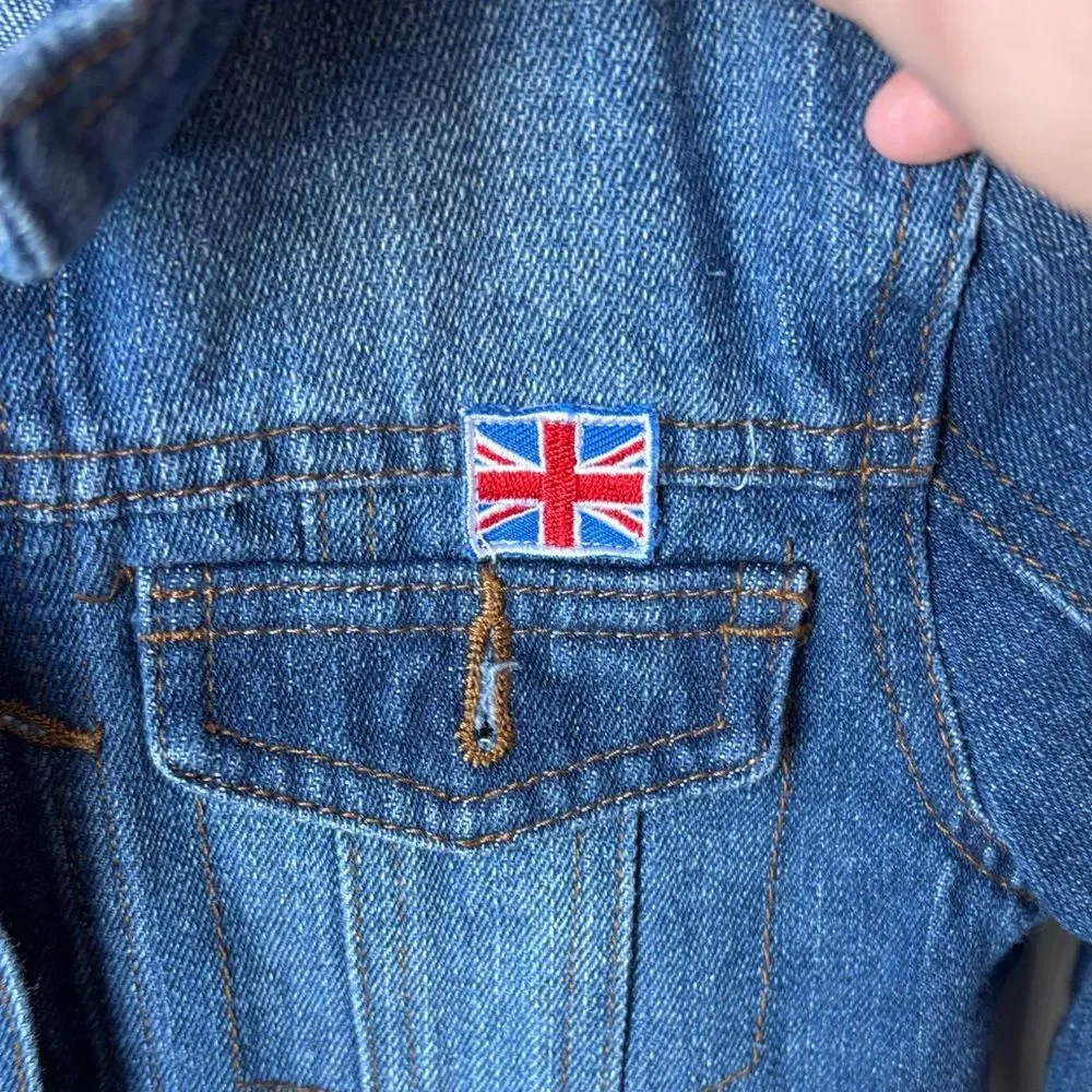 Junk Food Kids The Beatles boys girls retro patch Denim Jean Jacket M (8/10) EUC